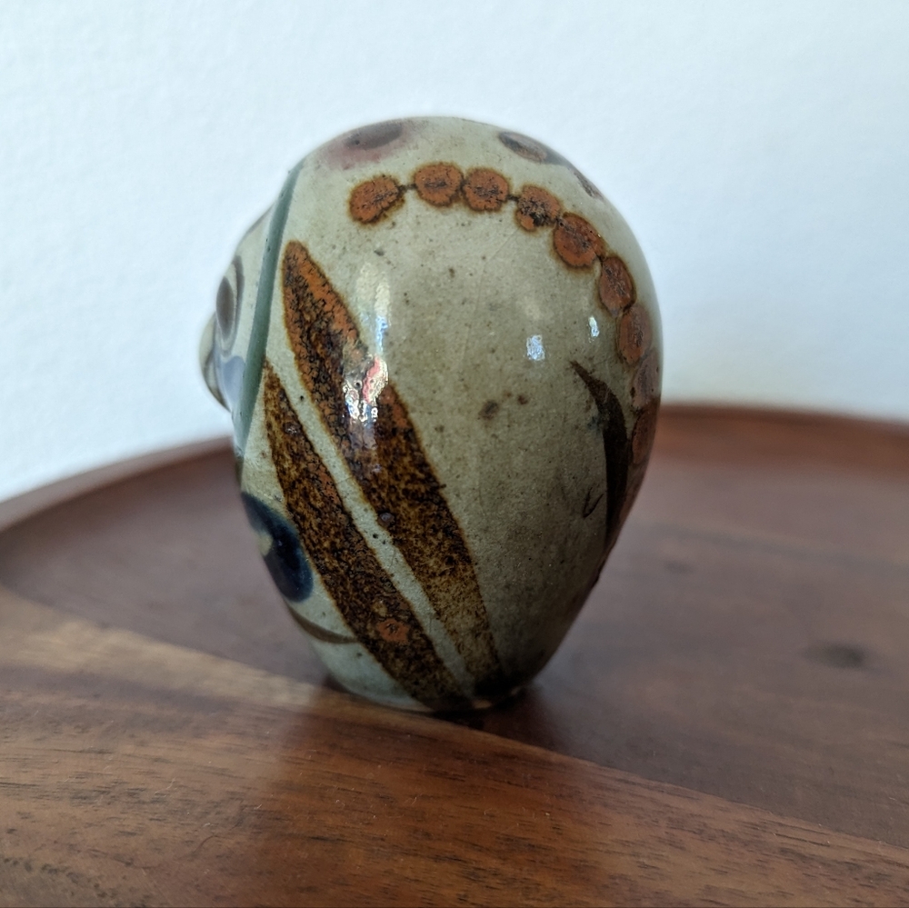 Jorge Wilmot Vintage Signed Tonala Mexico Pottery 2.5" Owl Figurine Folk Art MCM - Picture 2 of 15